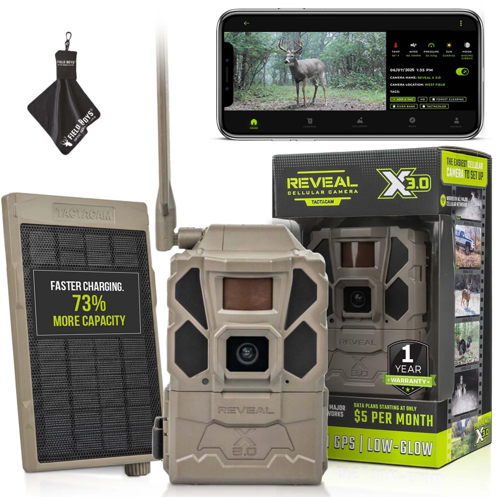 TACTACAM Reveal X Gen 3.0 Cellular Trail Camera - Multi Carrier, HD Photos &...