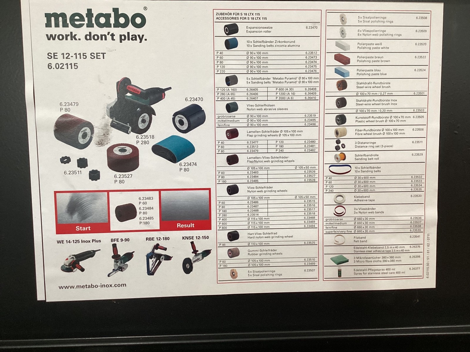 METABO SE 12-115 SET BURNISHING MACHINE