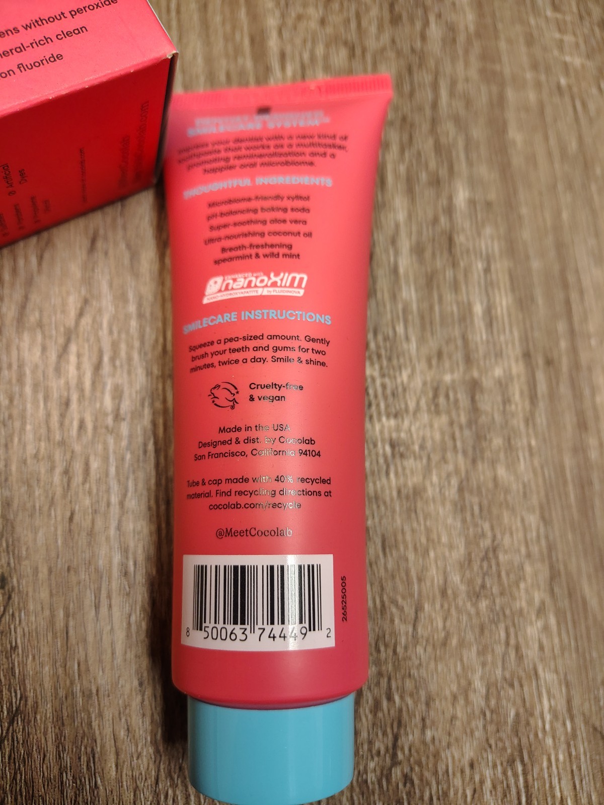 Cocolab Cocoshine Whitening n-HA Hydroxyapatite Toothpaste - Lychee Breeze 4oz