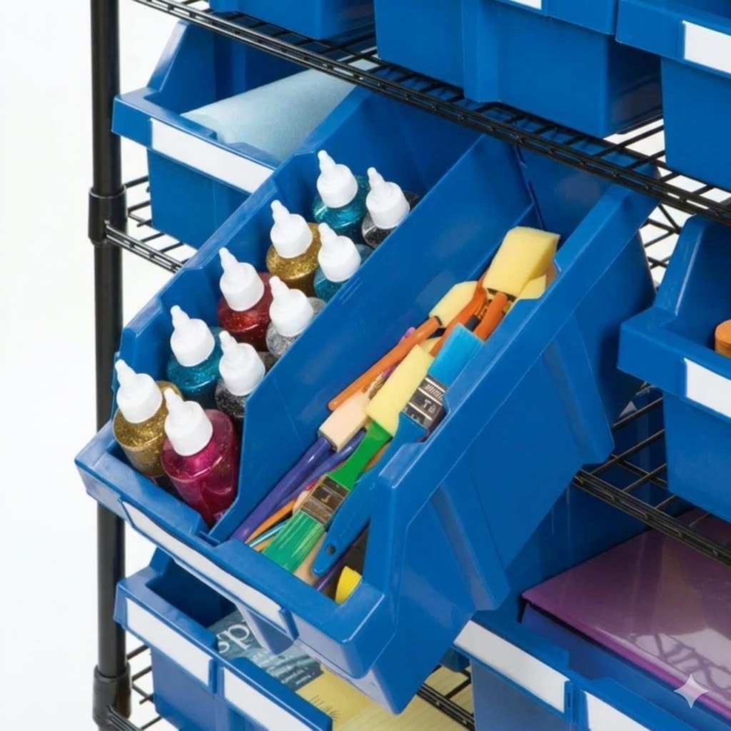 Blue Bin Rack Dividers for Commercial Bin Rack (6-Pack)