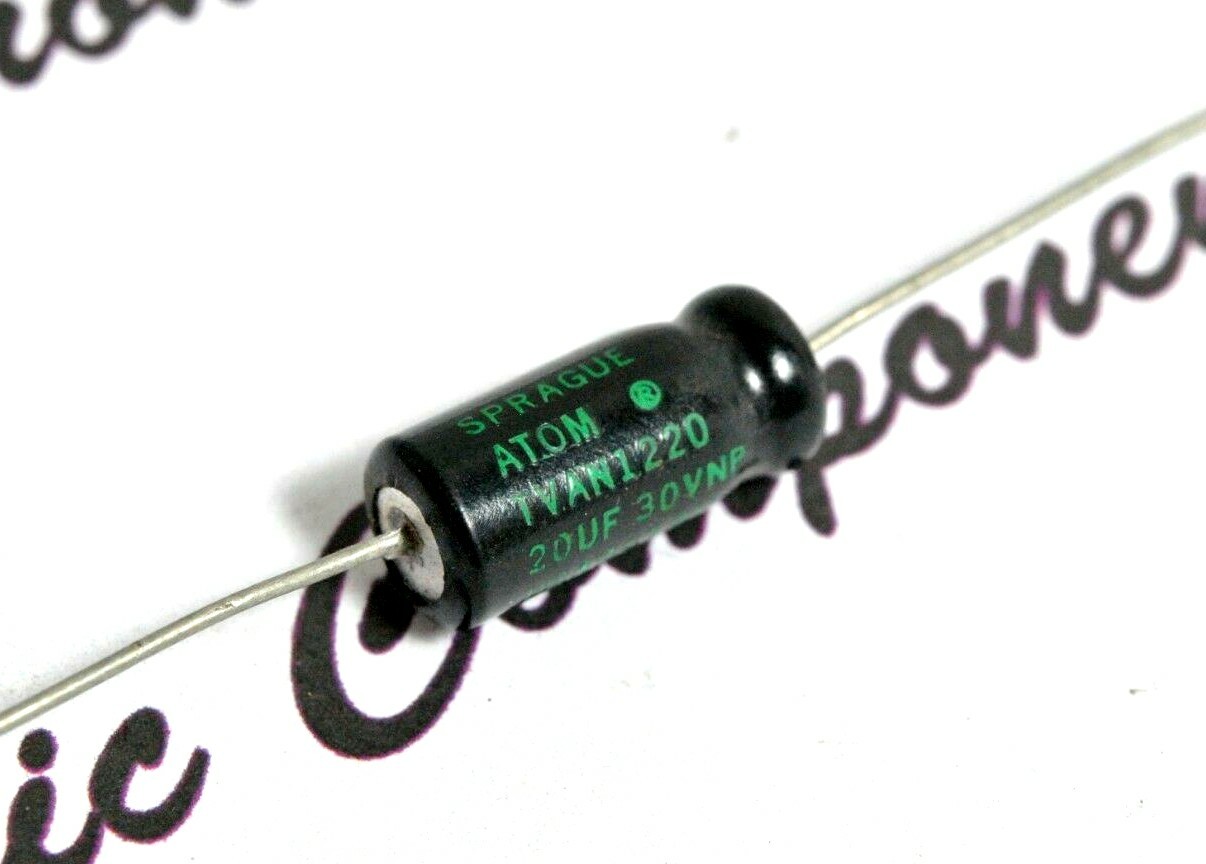 1pcs - SPRAGUE ATOM 20uF (20uF) 30V NP TVAN1220 Axial Electrolytic Capacitor