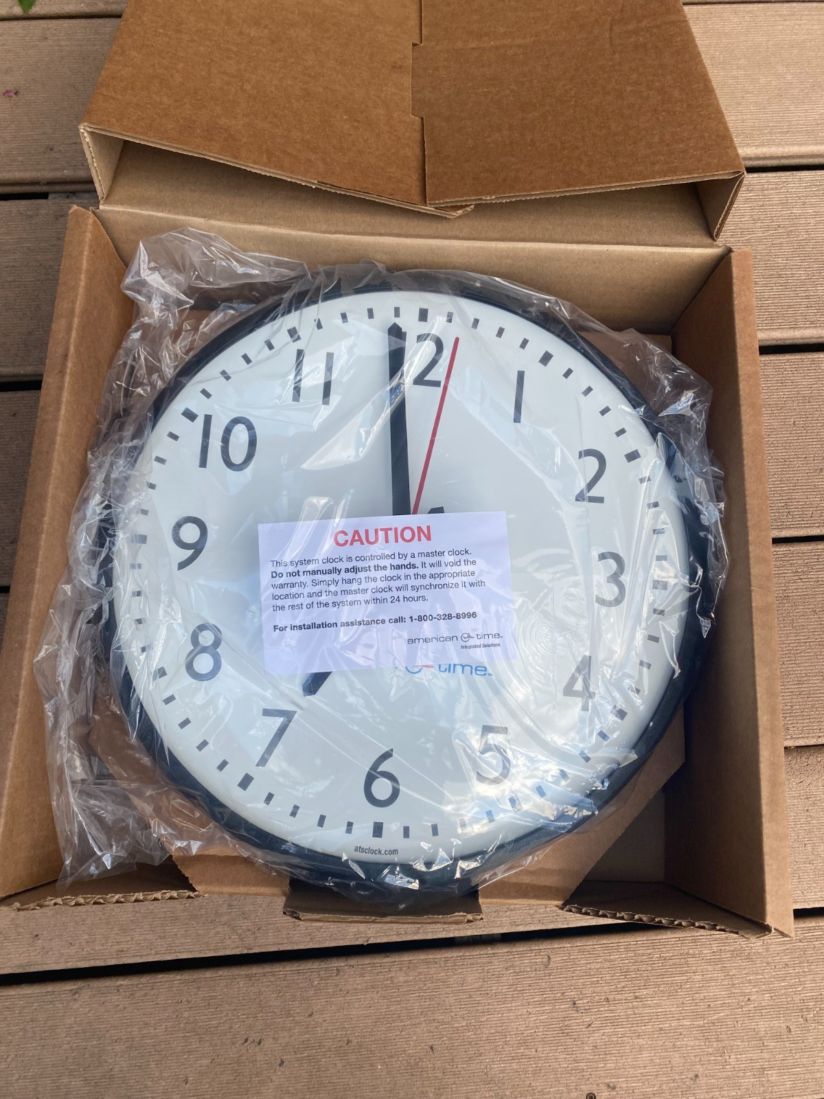 AMERICAN TIME A55BHAA522 Clock 12" 120V Flush Mount Simplex Steel Case Clock