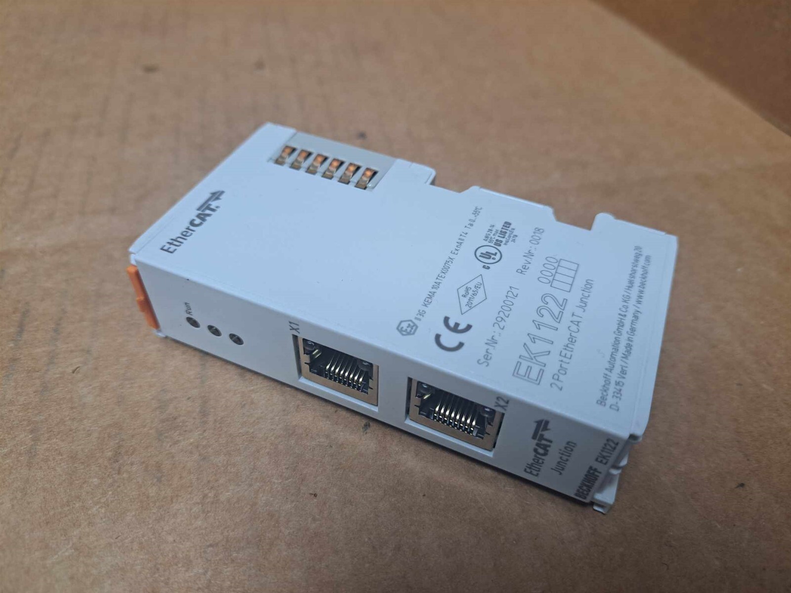 Beckhoff 2 Port EtherCAT Junction Part No. EK1122