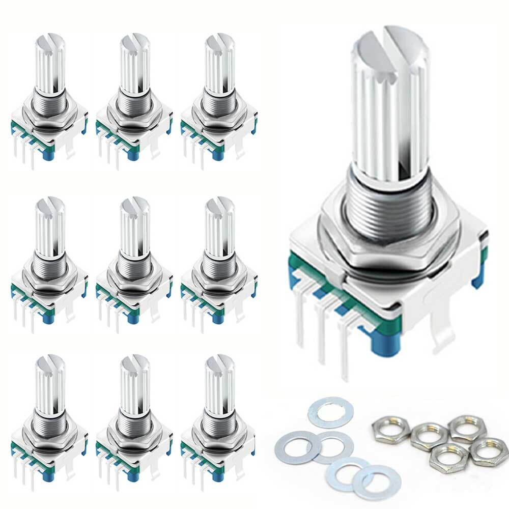 10PCS Rotary Encoder&Switch EC11 Audio Digital Potentiometer Knurled Handle 20mm