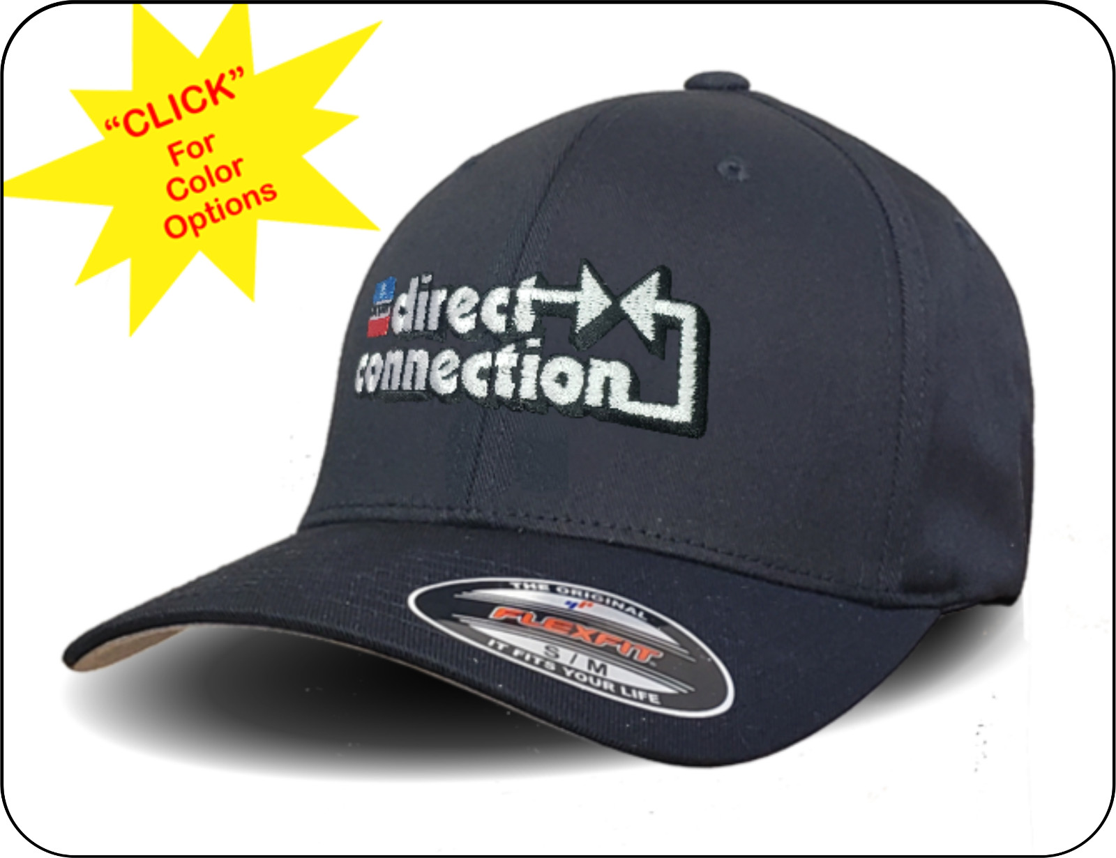 Classic Direct Connection Logo - Flexfit Adult 6 Panel Hat/Cap - S/M & L/XL