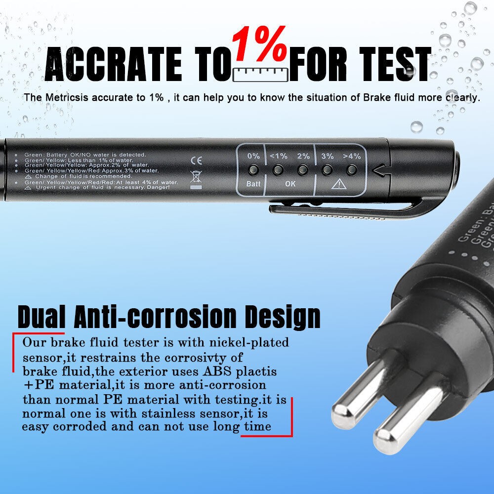 Car Testing Tool Moisture Tester Pen for Brake Fluid (DOT3/DOT4)
