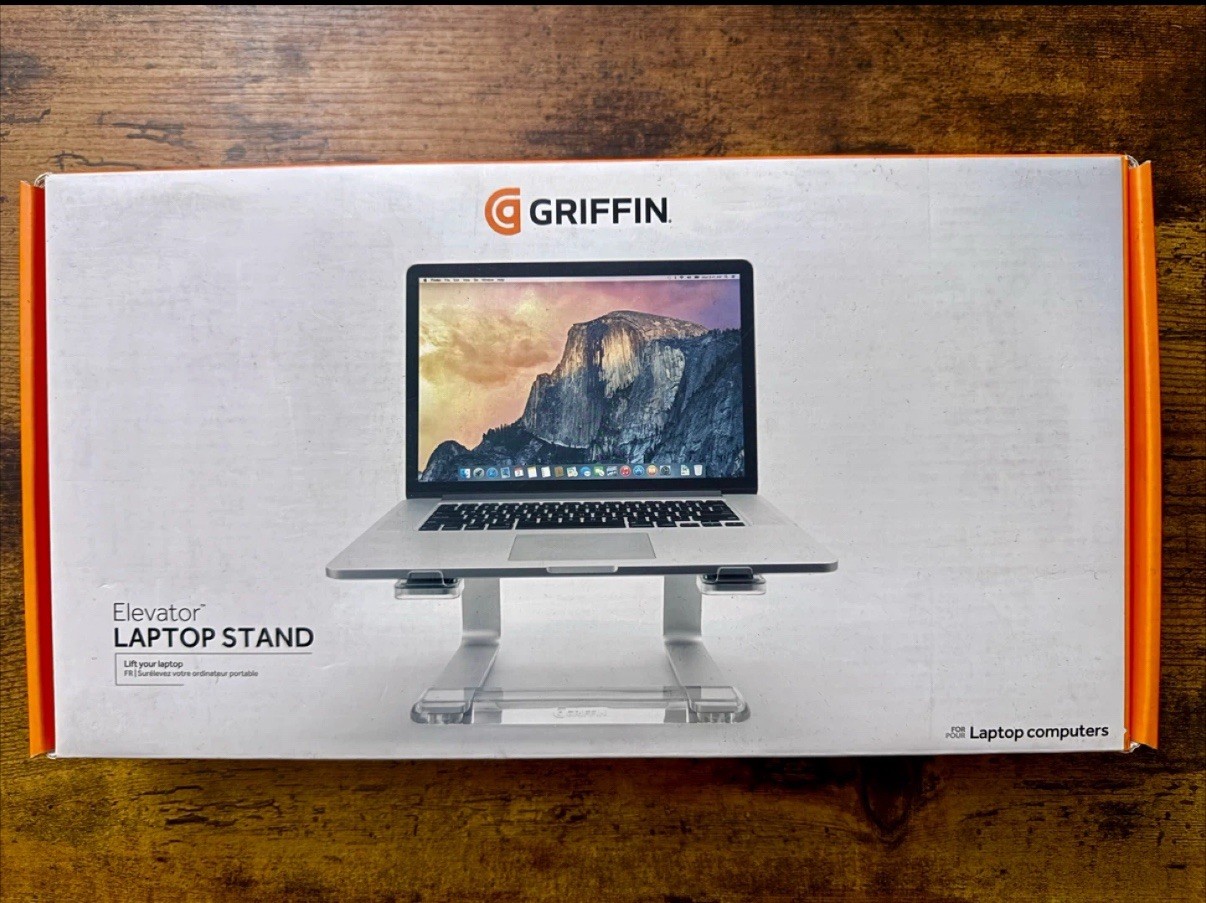 Griffin Elevator Aluminum Laptop Stand/Riser Clear Universal Compatibility