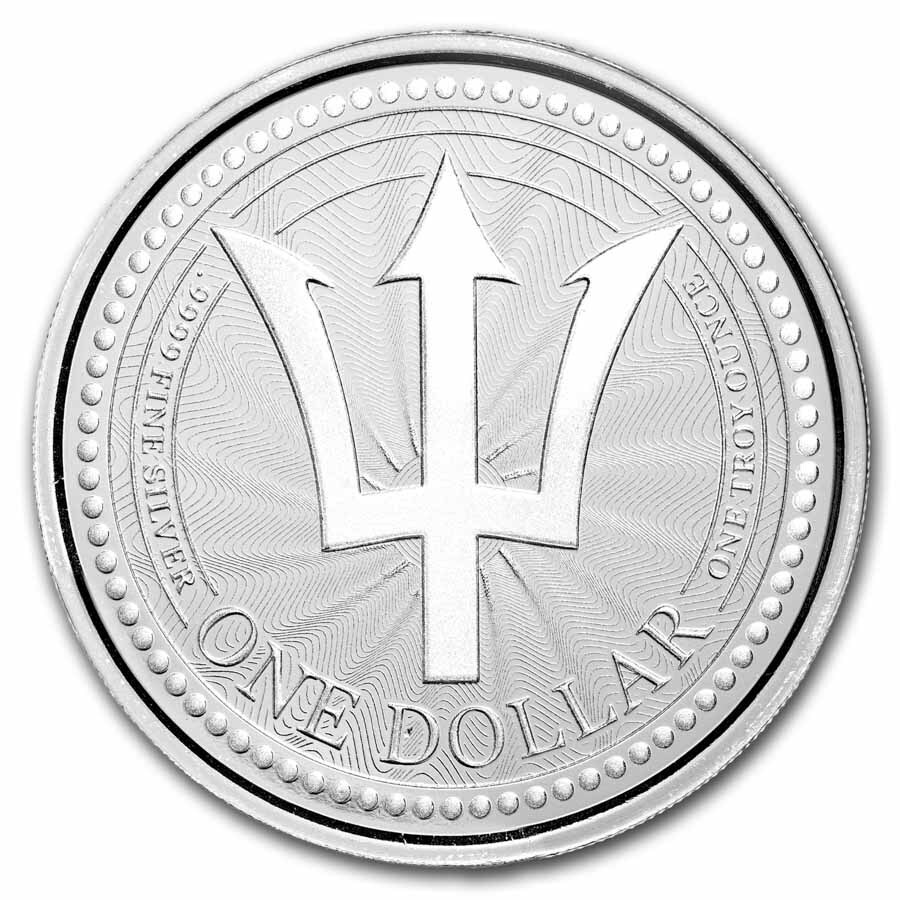 2023 Barbados 1 oz Silver Trident BU - SKU#285321
