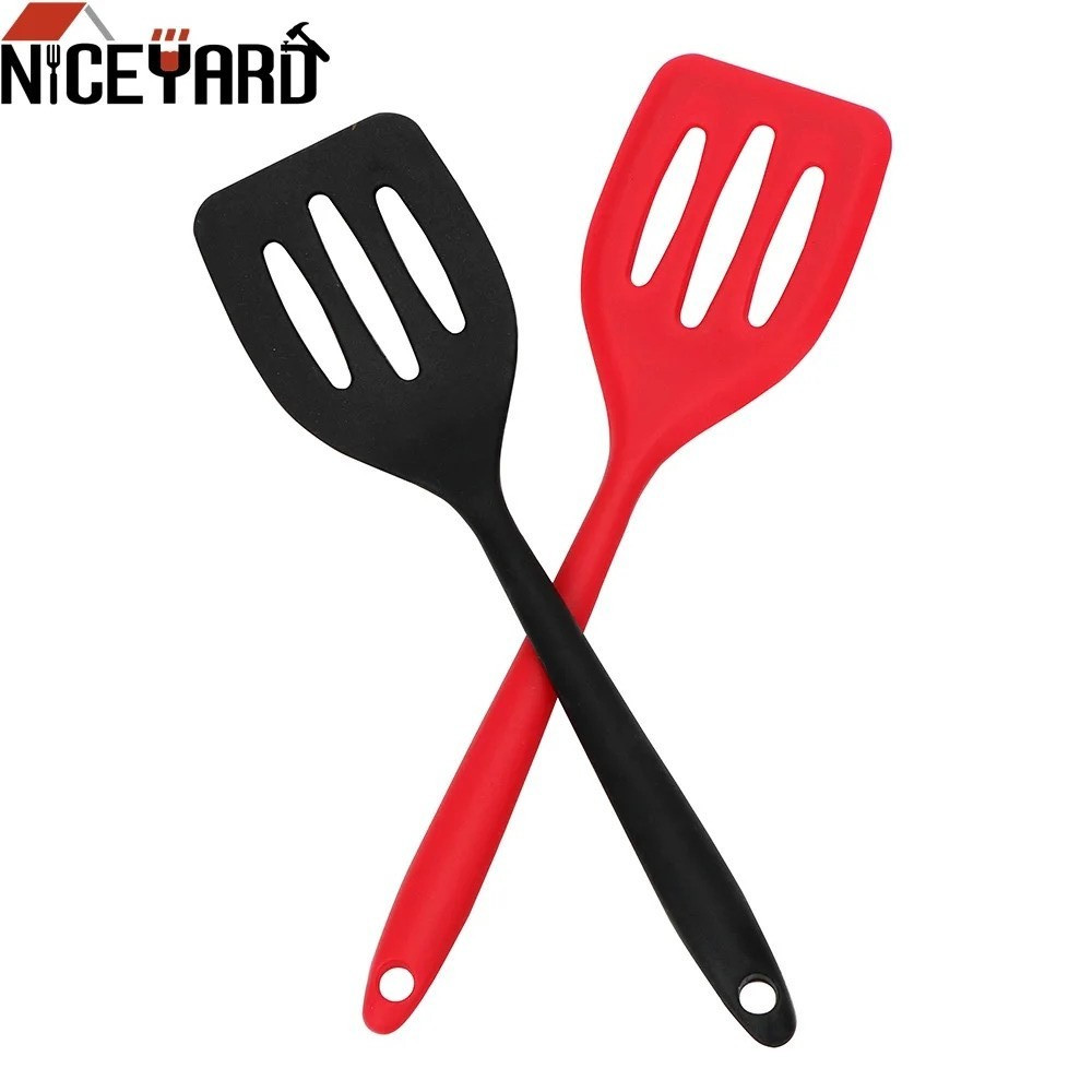 Silicone Slotted Turner Spatula Flipper Kitchen Cooking Egg Burger