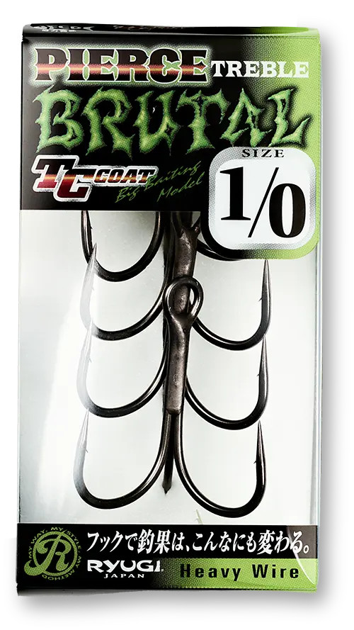 ** RYUGI JAPAN PIERCE TREBLE HOOK BRUTAL HPB074 size variations