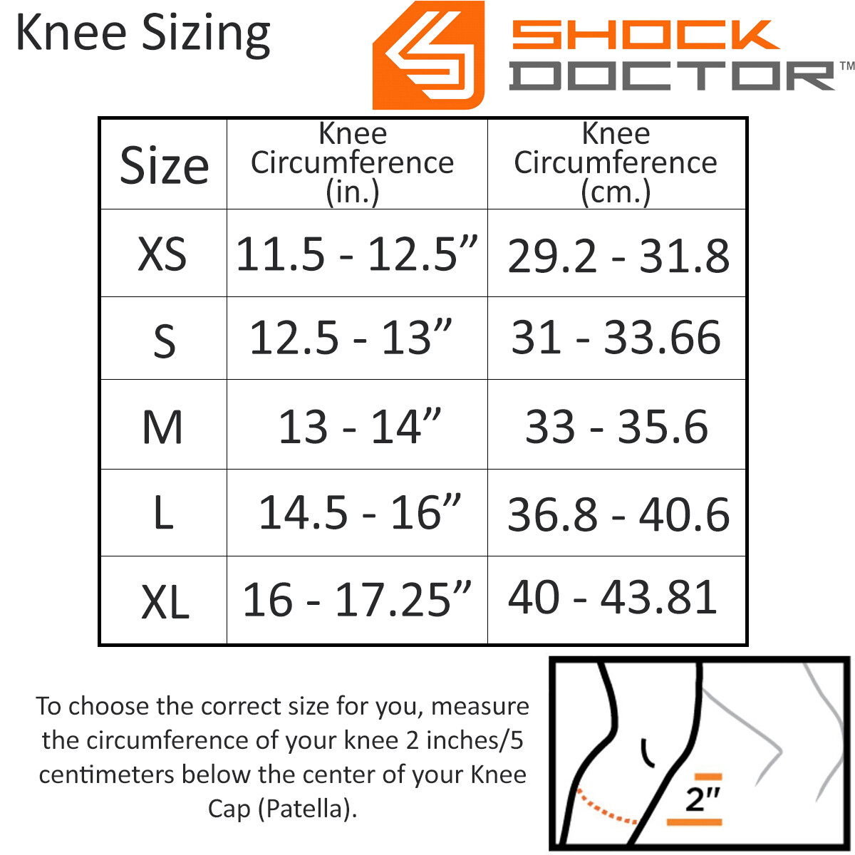 Shock Doctor Knee/Patella Support Wrap with Dual Strap Compression - Black