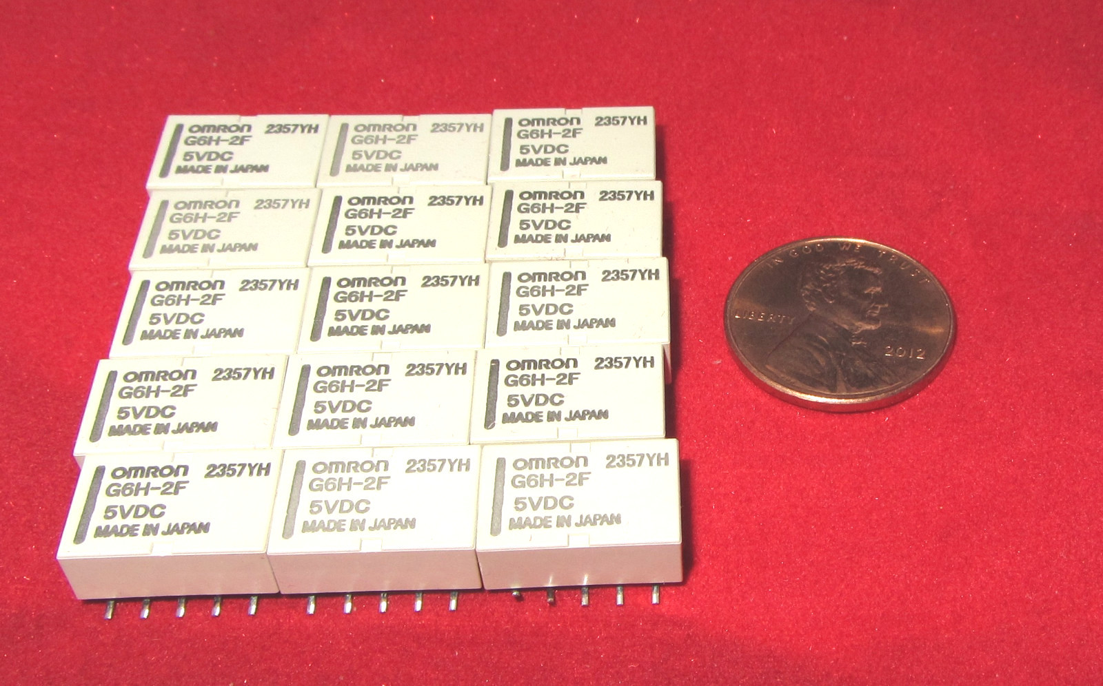 15 pcs- OMRON G6H-2F Relay, 5V DC 1A, DPDT Surface Mount 125 VAC, Non Latching H
