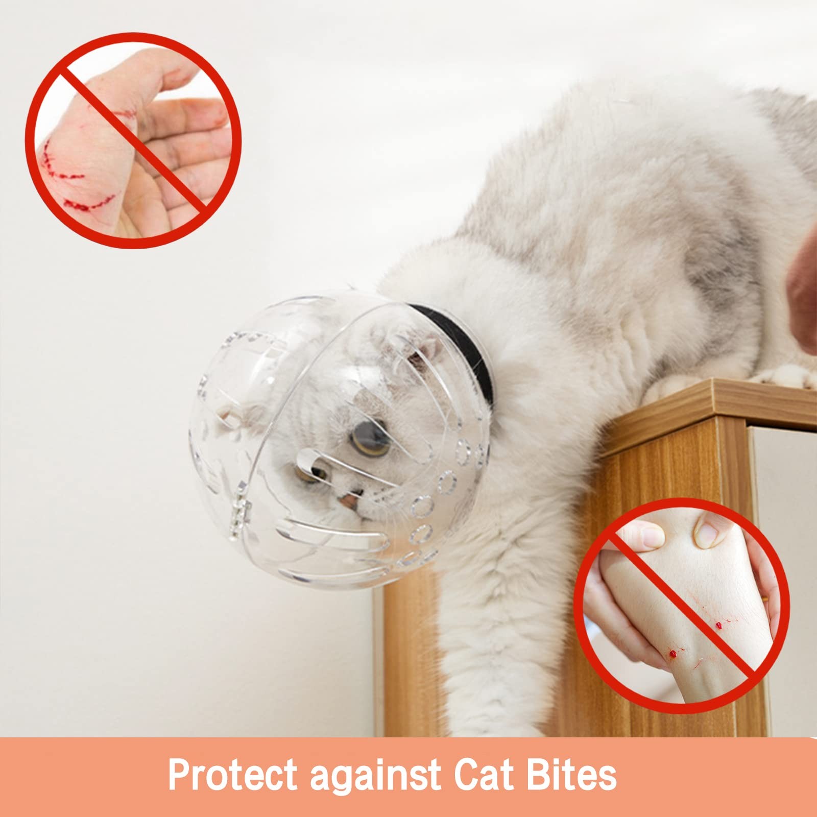 Upgraded Cat Muzzle Grooming Adjustable Anti-Bite Helmet Hood