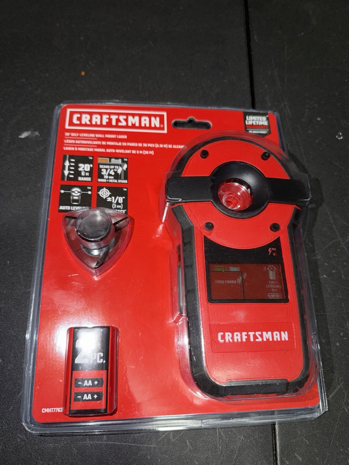 Craftsman Stud Sensor CMHT77620 1 1/2" Depth Metal & Wood Live Wire Detection