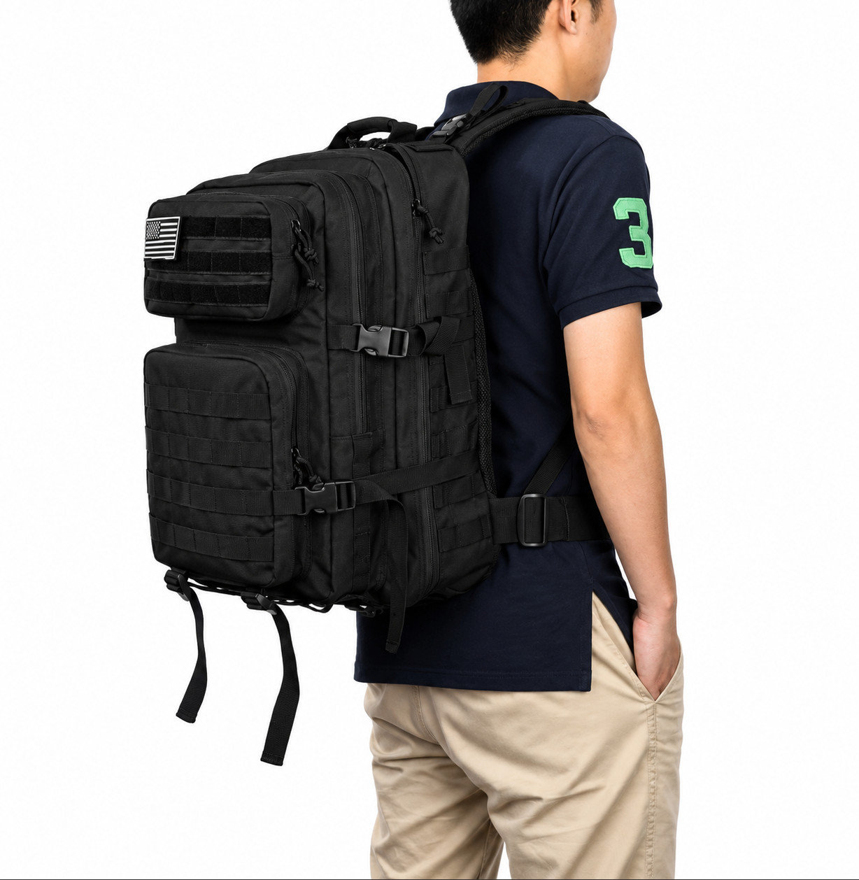Military Tactical Backpack 40L – MOLLE 3-Day Assault Pack - Black