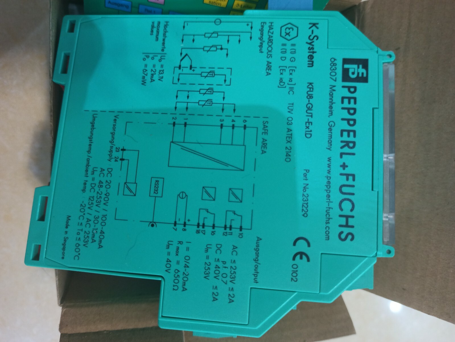 Pepperl-Fuchs KFU8-GUT-EX1.D  IN  NEW  BOX  ALL  NEW safety barrier