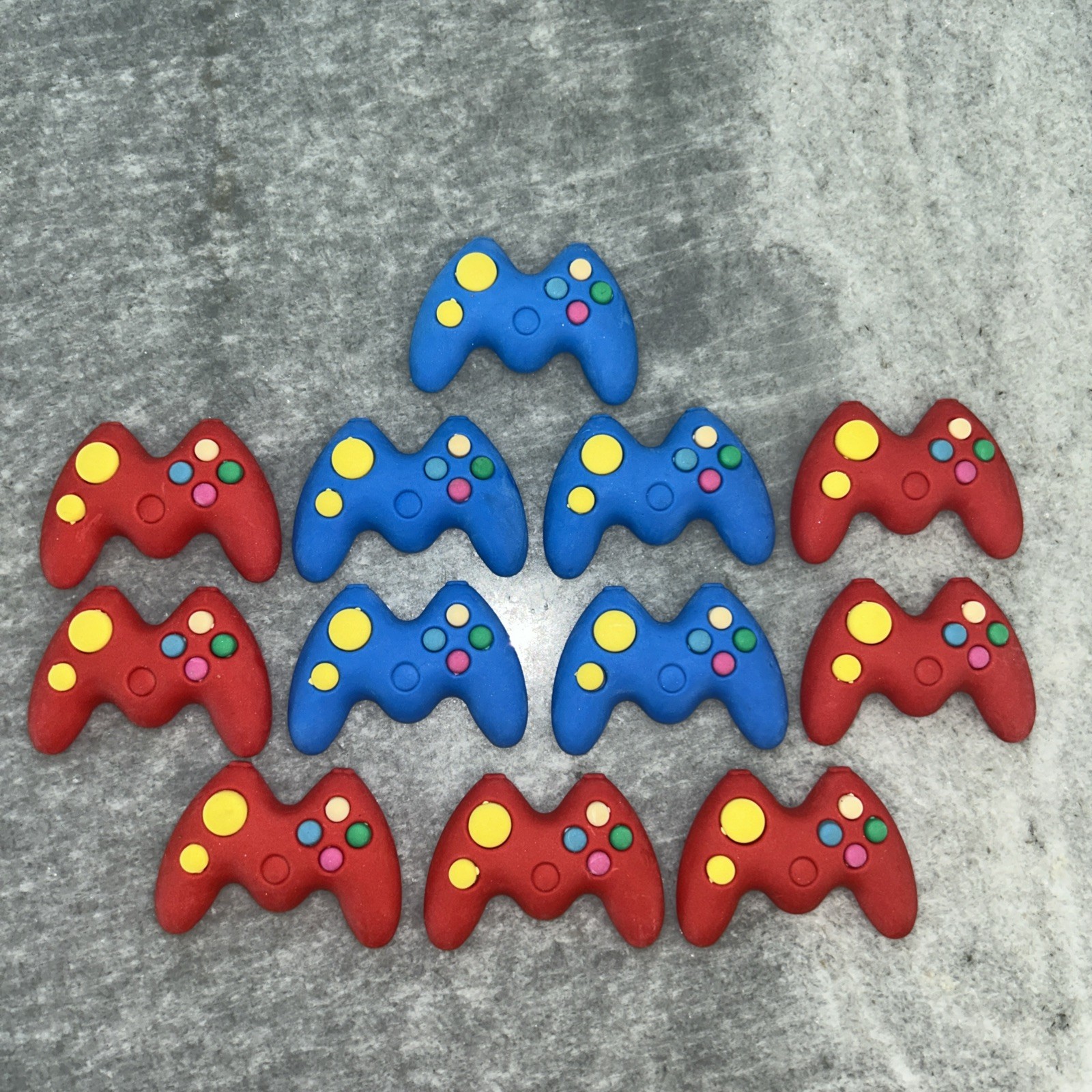 Lot Of 12 (7 Red/5 Blue) GAME CONTROLLER ERASER Novelty - Cool Kid - School