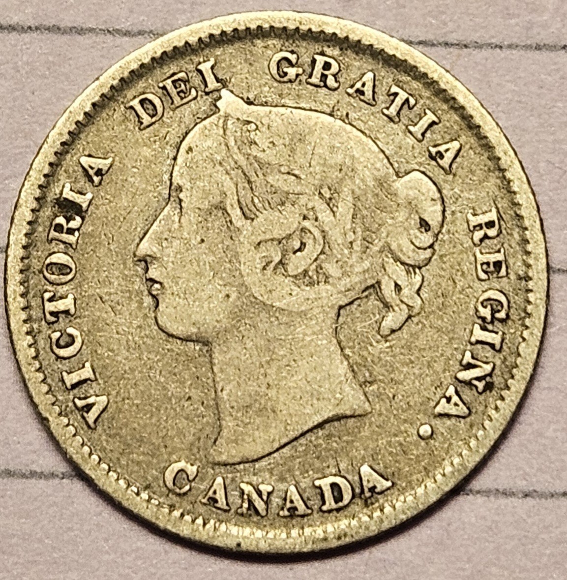 1896 Canada 5 Cents  0.925 Silver Coin KM#2