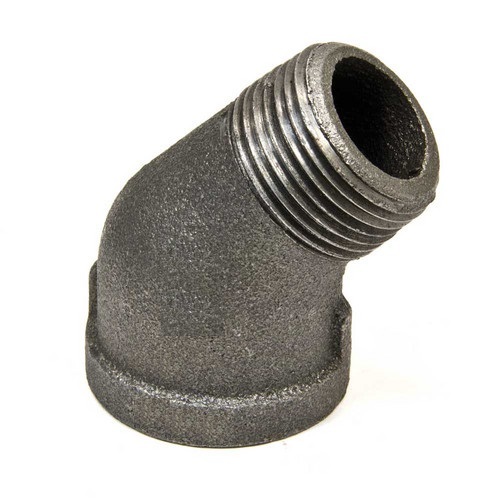 1-1/2" BLACK MALLEABLE IRON STREET 45 ELBOW DEG 45° fitting pipe npt