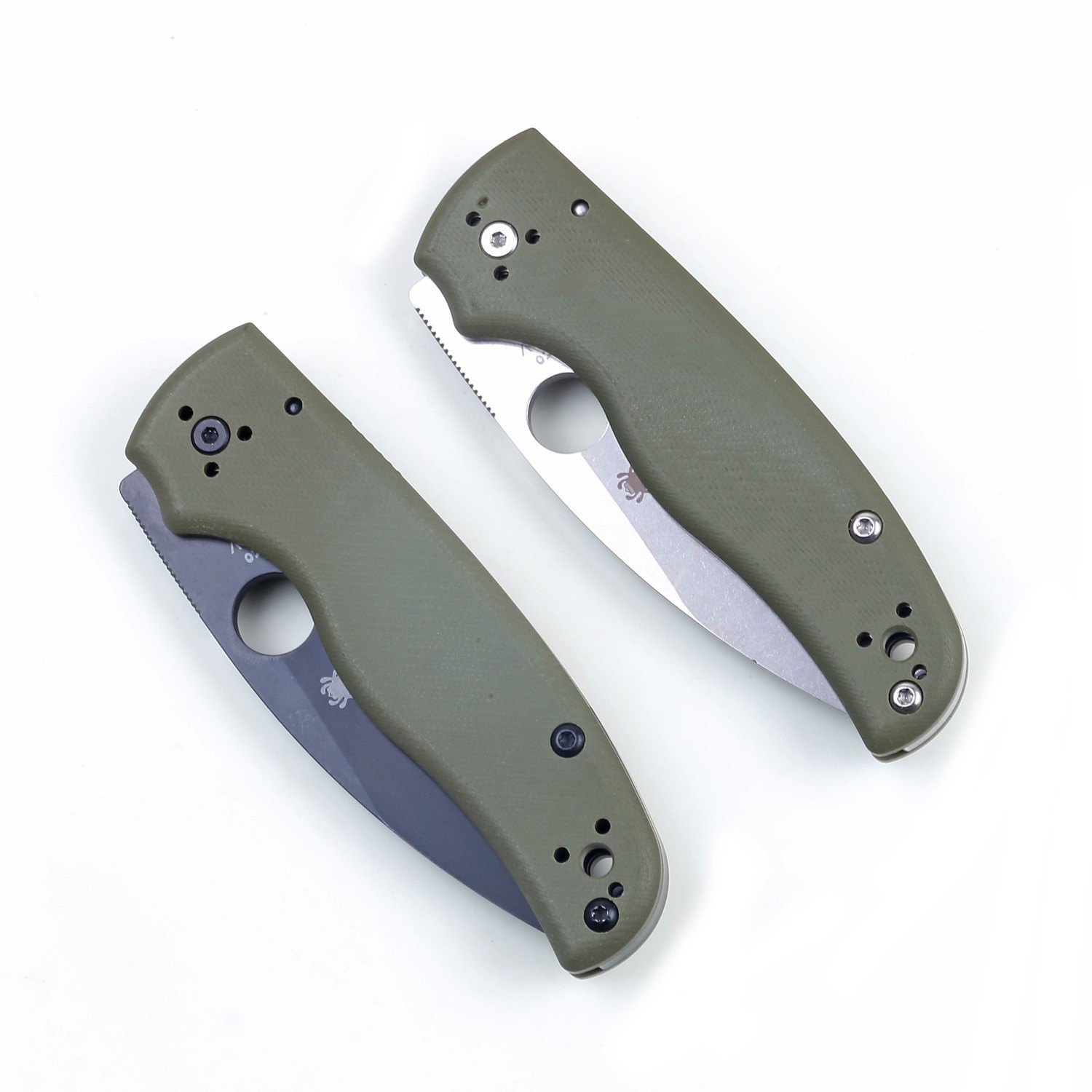 Shaman Green G10 Handle Black Plain Blade Lock Back Pocket Knife Folding Knives
