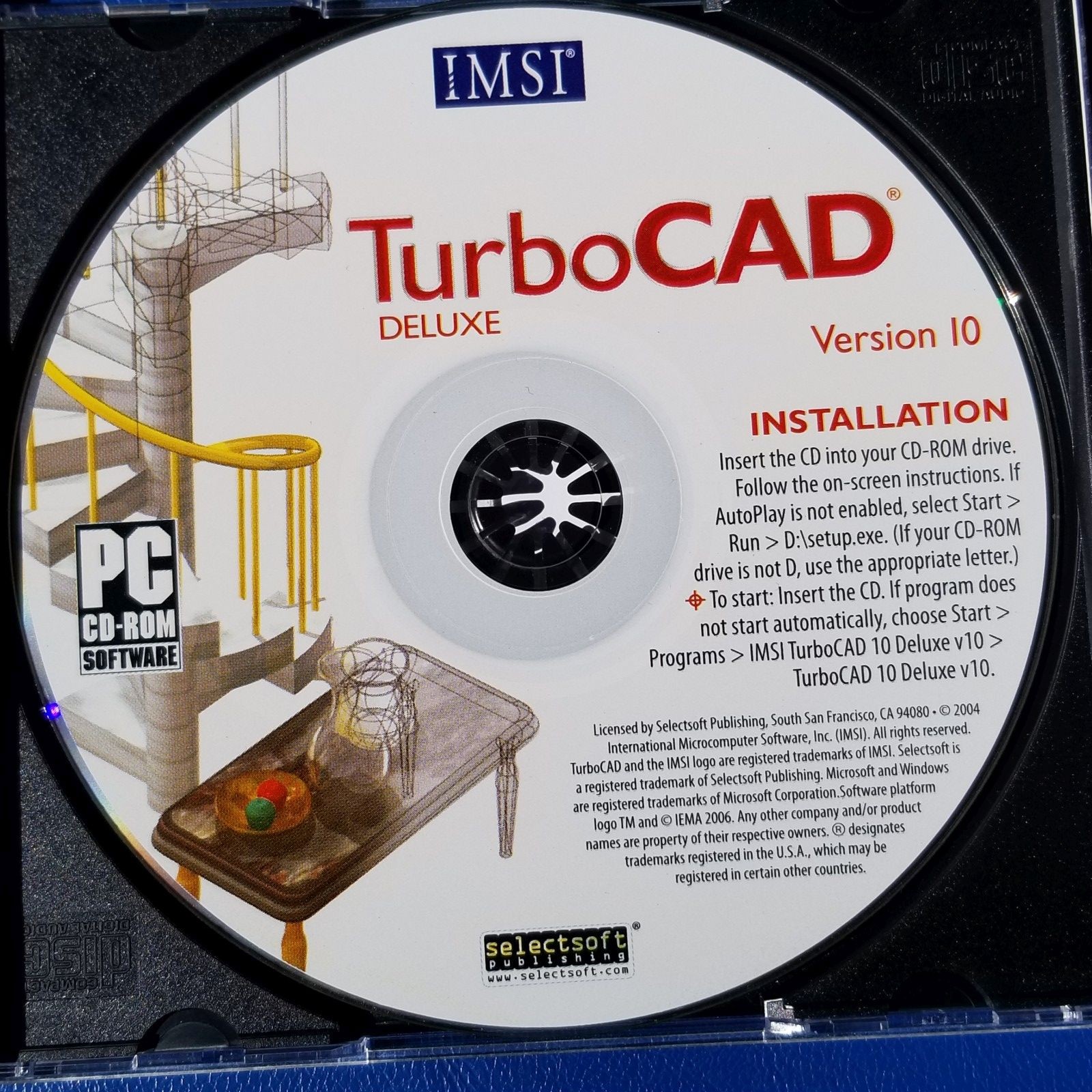 TurboCAD Deluxe Version 10 PC CD-ROM 2D 3D CAD Design Tools Code Not Guaranteed