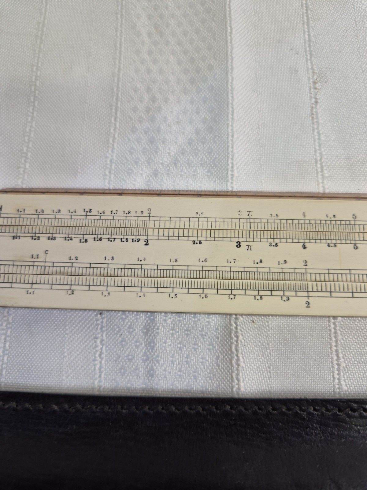 Vintage Slide Rule In Leather Case .