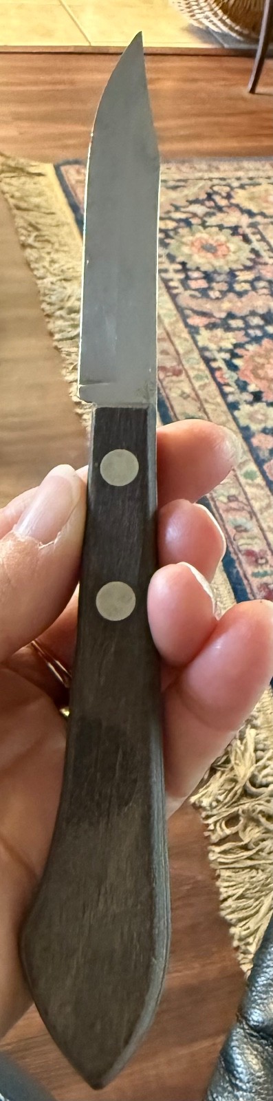 Vintage ONEIDA U.S.A. 3" Paring Knife With Hardwood Handle (102)