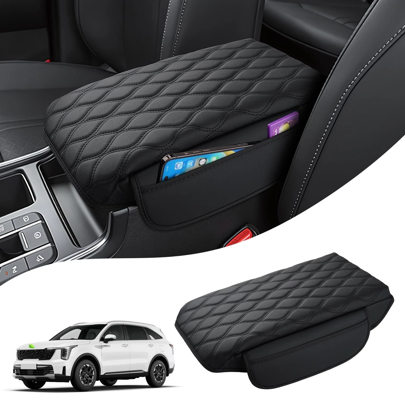 Autorder Center Console Cover for 2021-2025 2026 Kia Sorento Accessories Armr...