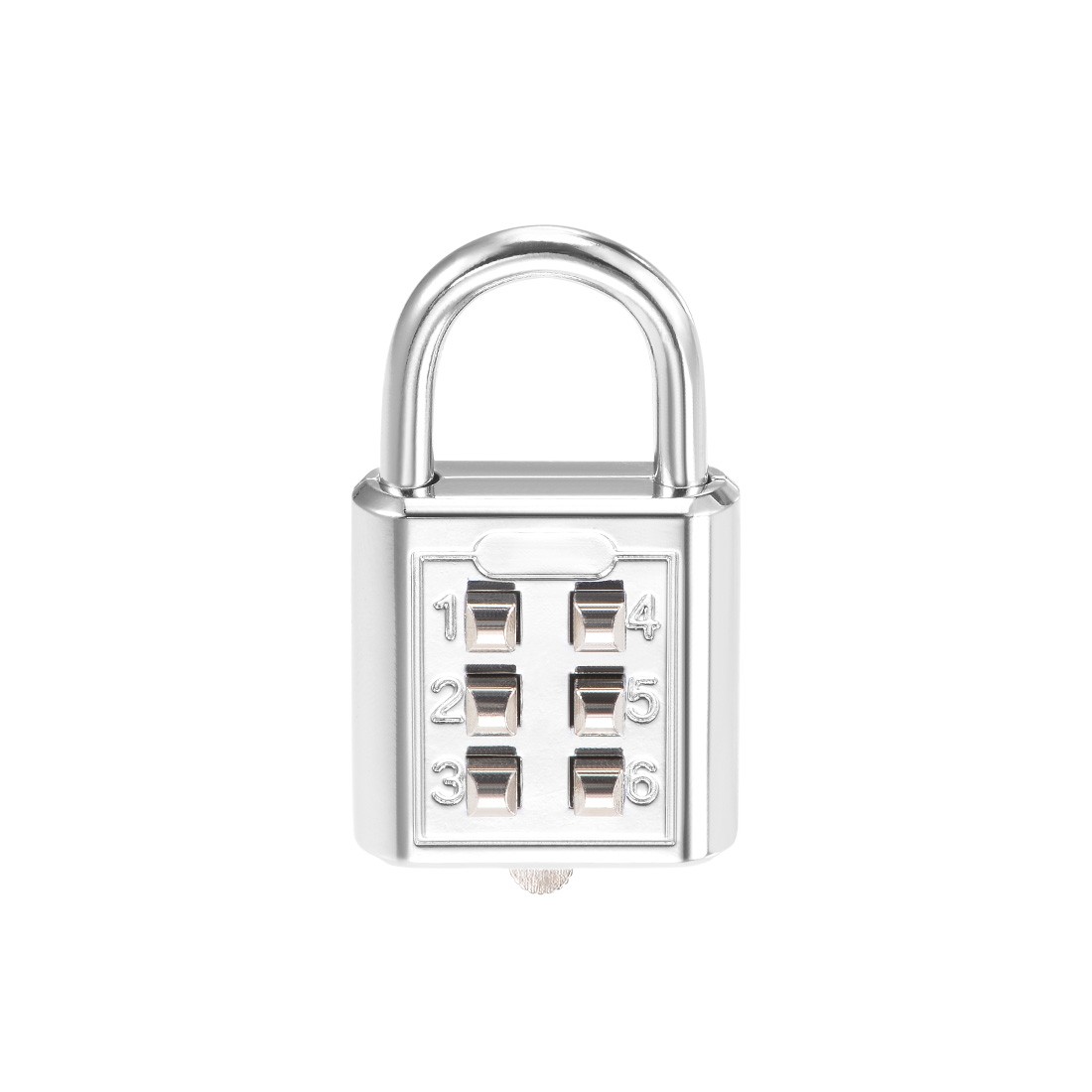 6-Digit Combination Padlock Push Button Lock for Locker Cabinet Silver Tone