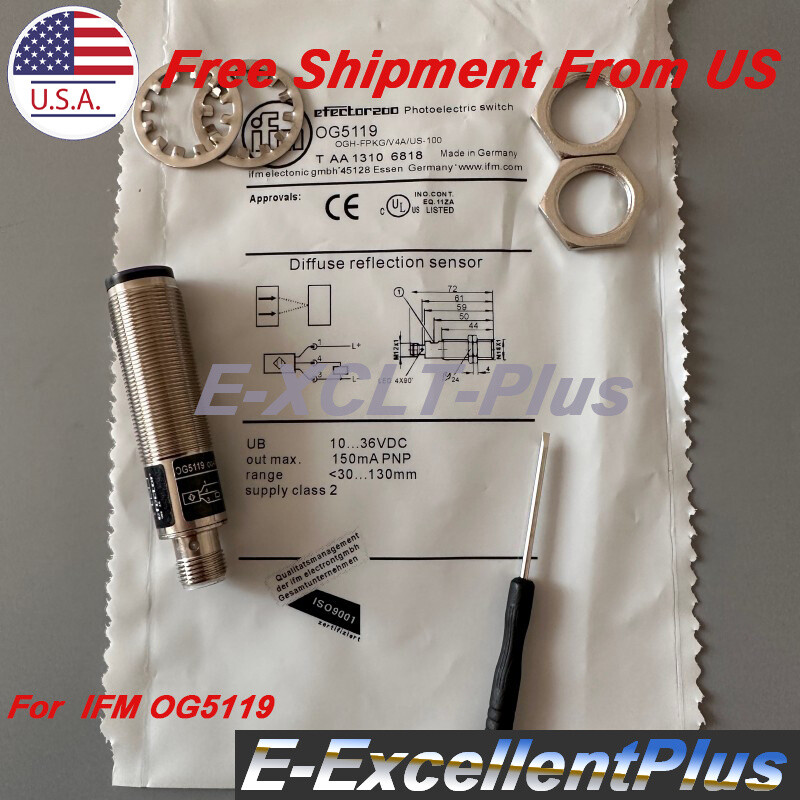 New Photoelectric Proximity Sensor Switch For IFM Efector OG5119 10-36VDC 4-Pins