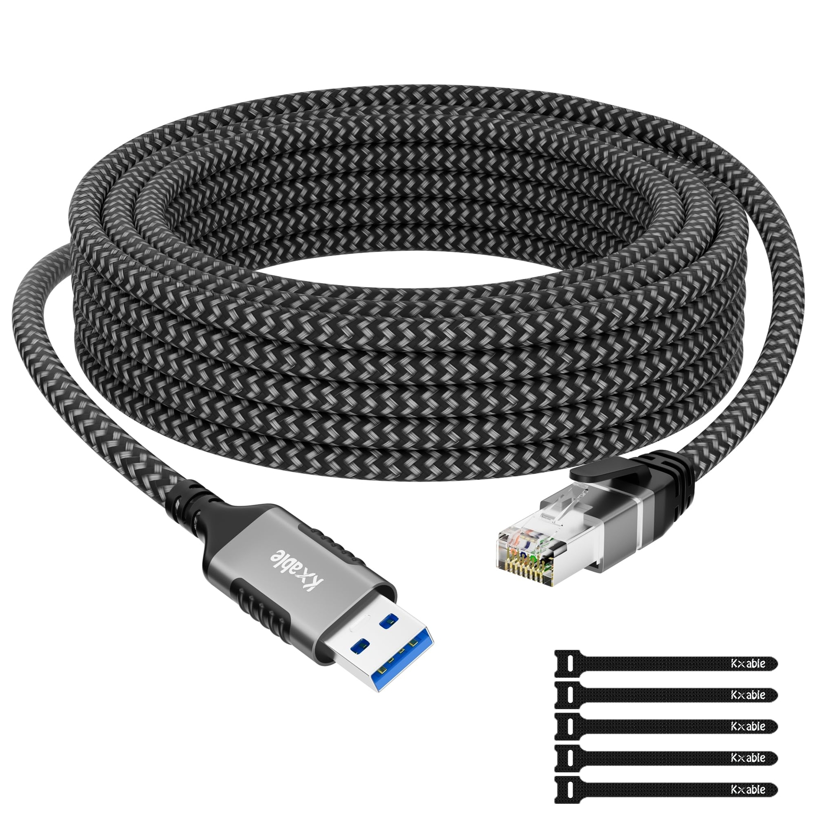 8ft USB 3.0 to Ethernet Cable USB A to RJ45 Male Gigabit Network Adapter