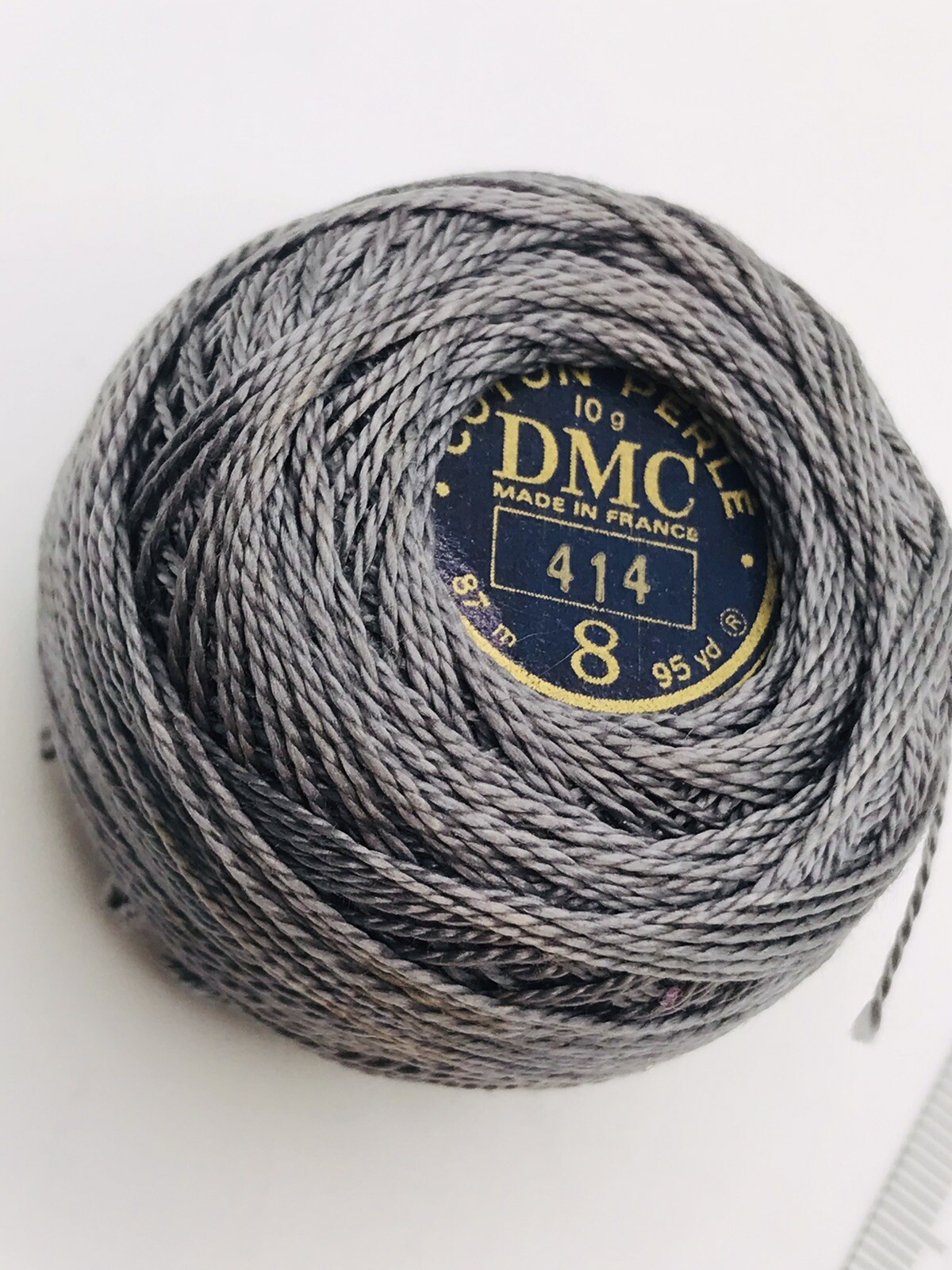Gray Beading Cord Cotton Perle DMC-414 1 Roll 8 Yards