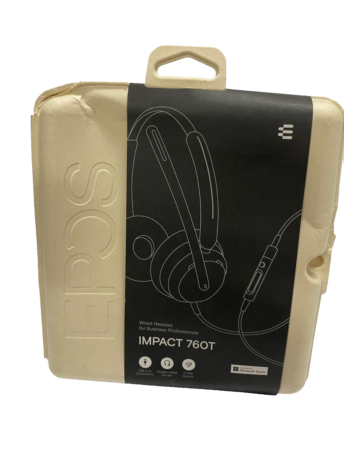 Epos Wired Headset Impact 760T In Line Control, USB C+A, Double Side On Ear