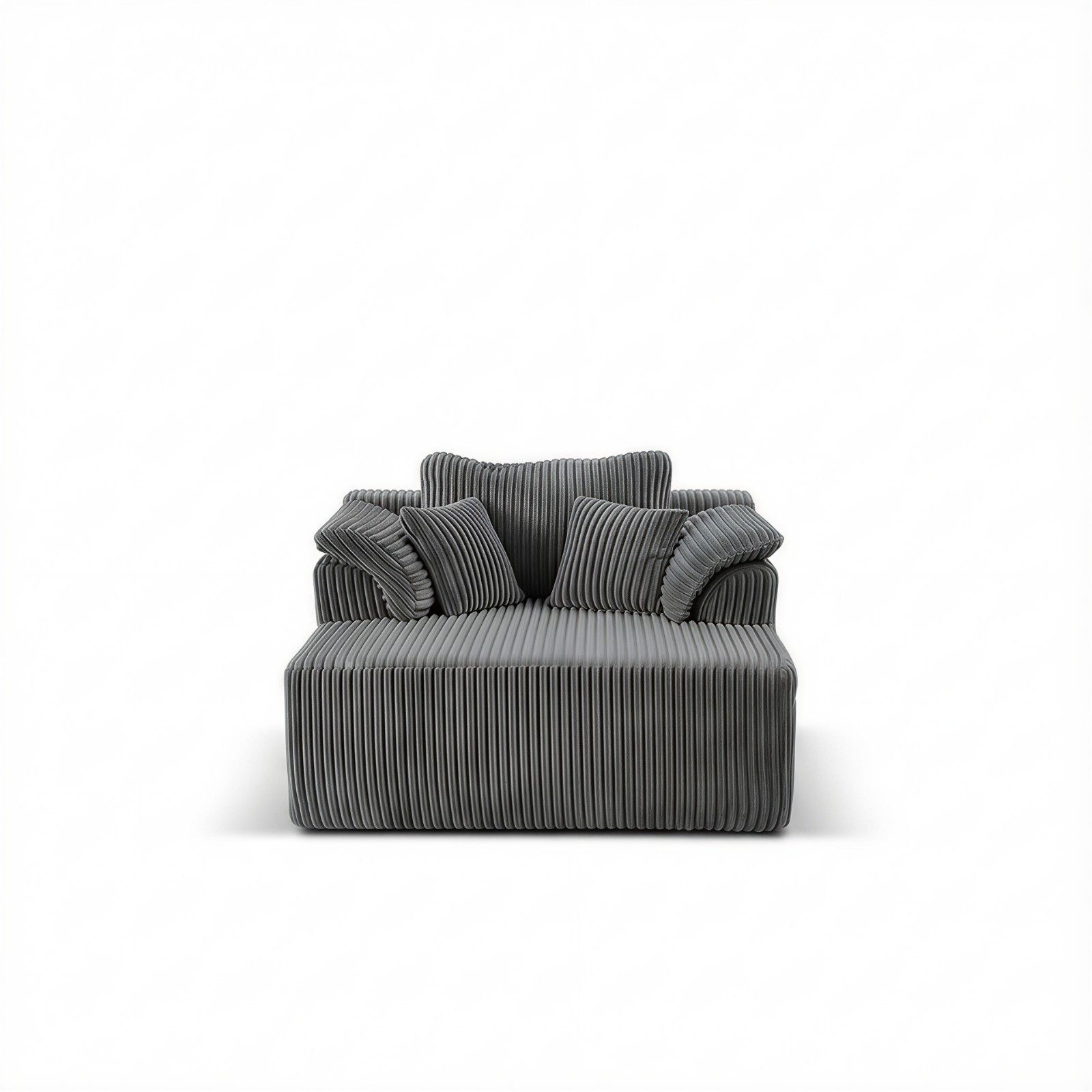 60-inch indoor oversized corduroy lounge chair, no assembly required (Grey)