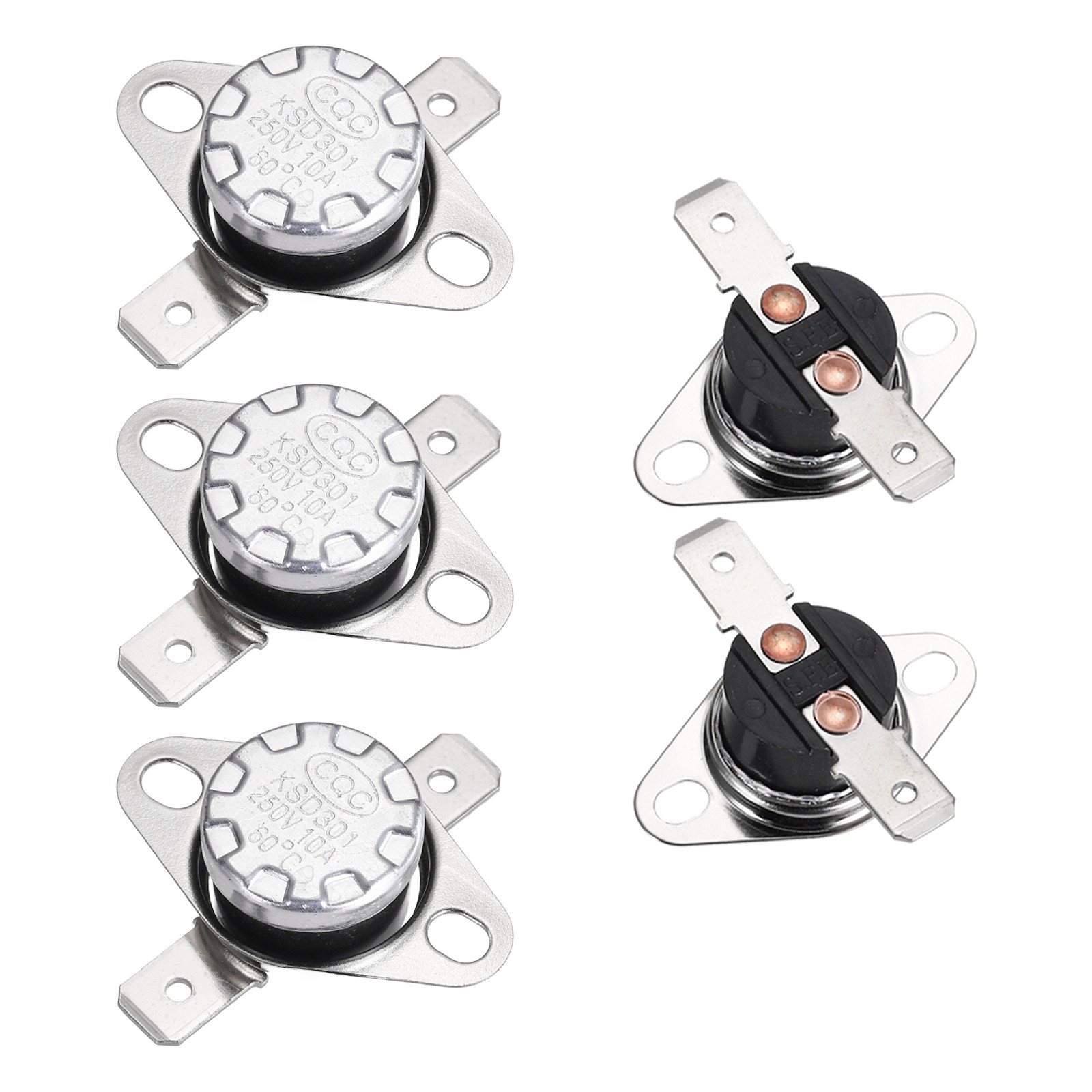 5pcs Temperature Control Switch Thermostats , KSD301 60°C , 10A , N.O