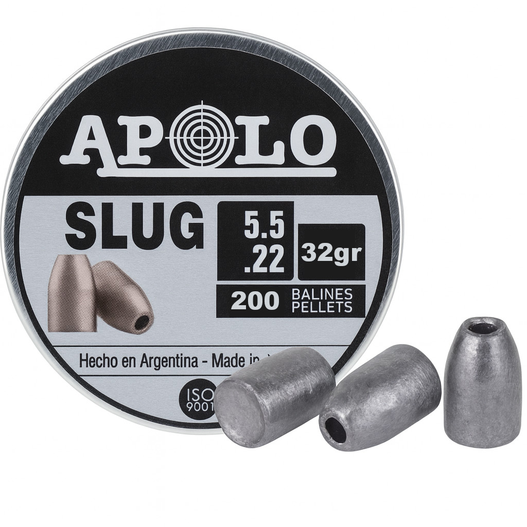 APOLO Slug HP 200 Count HOLLOW POINT 5.5mm .22 Caliber 32gr HEAVY Airgun Pellets