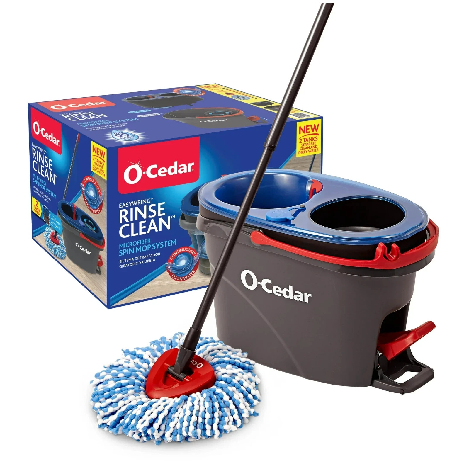 O-Cedar RinseClean Spin Mop & Bucket System, NEW