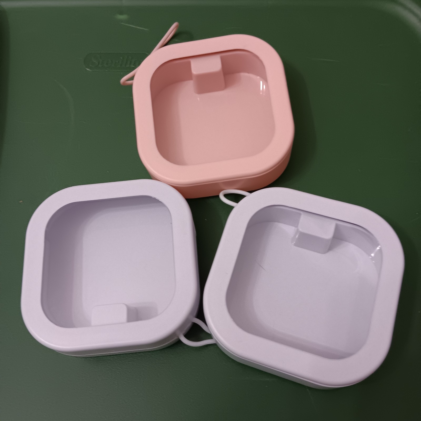 3 Piece Organizer Boxes 1 Pink 2 White Small Compact Storage Containers...