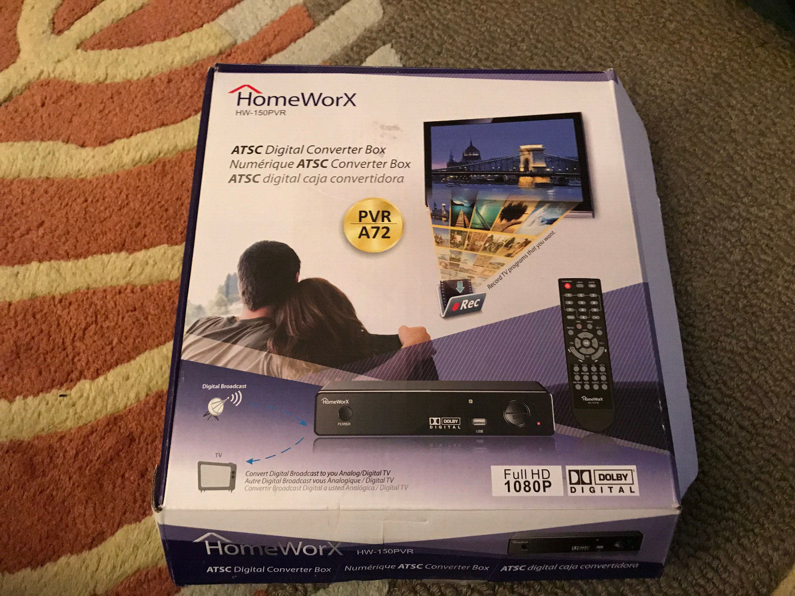 Homeworx HW-150PVR Digital TV Tuner Digital to Analog Converter Box. AC 100-240V