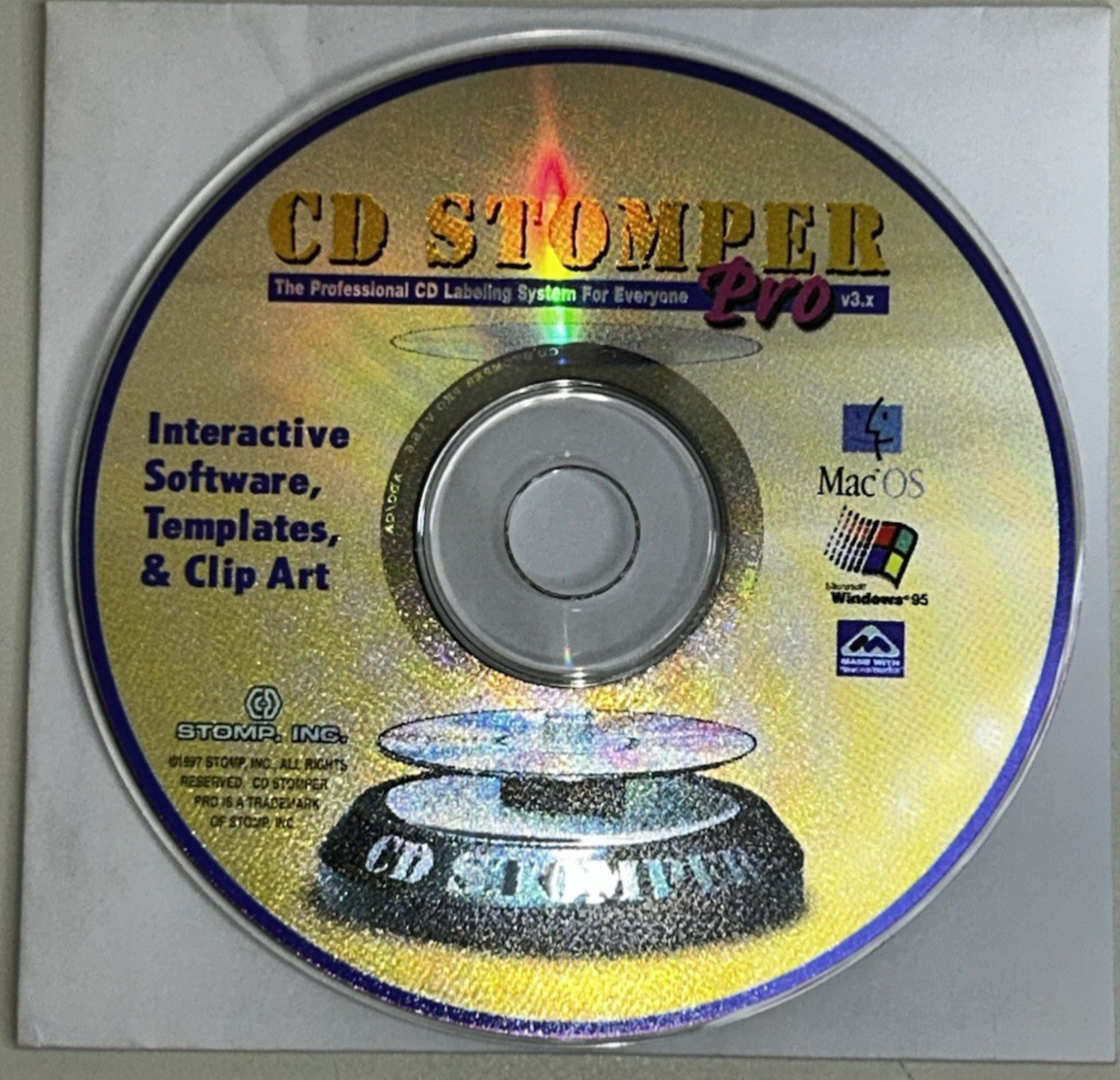 Vintage CD Stomper Pro V3.x Software Disc ONLY (Windows95 MasOS) UNUSED