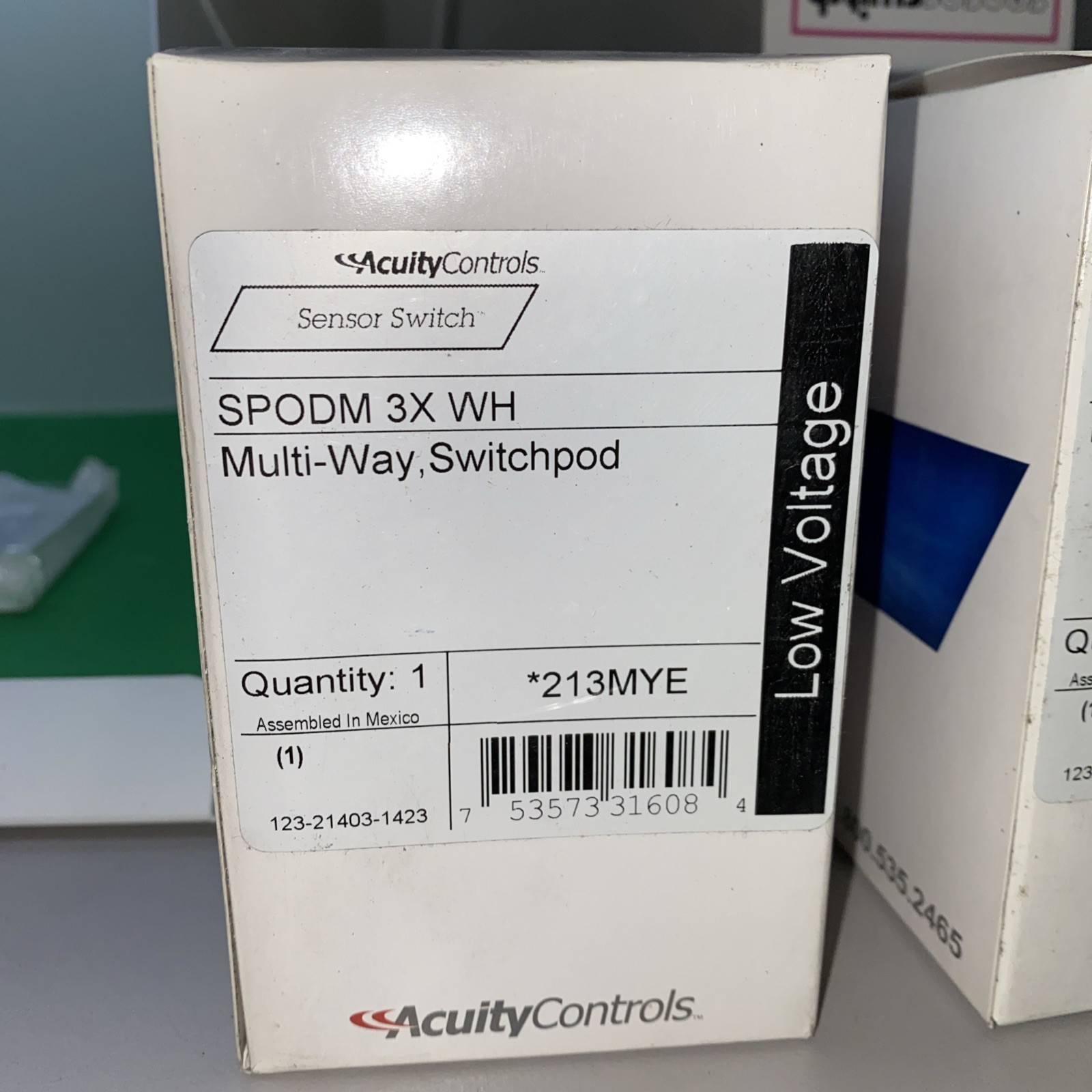 Acuity Controls SPODM 3X WH Dimming Switch, White 213MYE