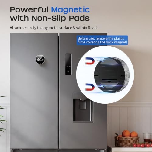 Digital Kitchen Timer, Magnetic, Large LED Display, Countdown/Count Up, 3 Preset