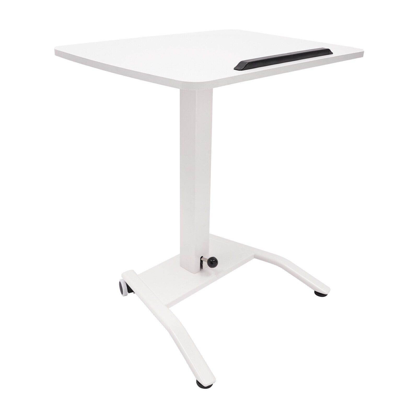 Adjustable Rolling Desk Rolling Podium Desk Standing Lifting Computer Desk White