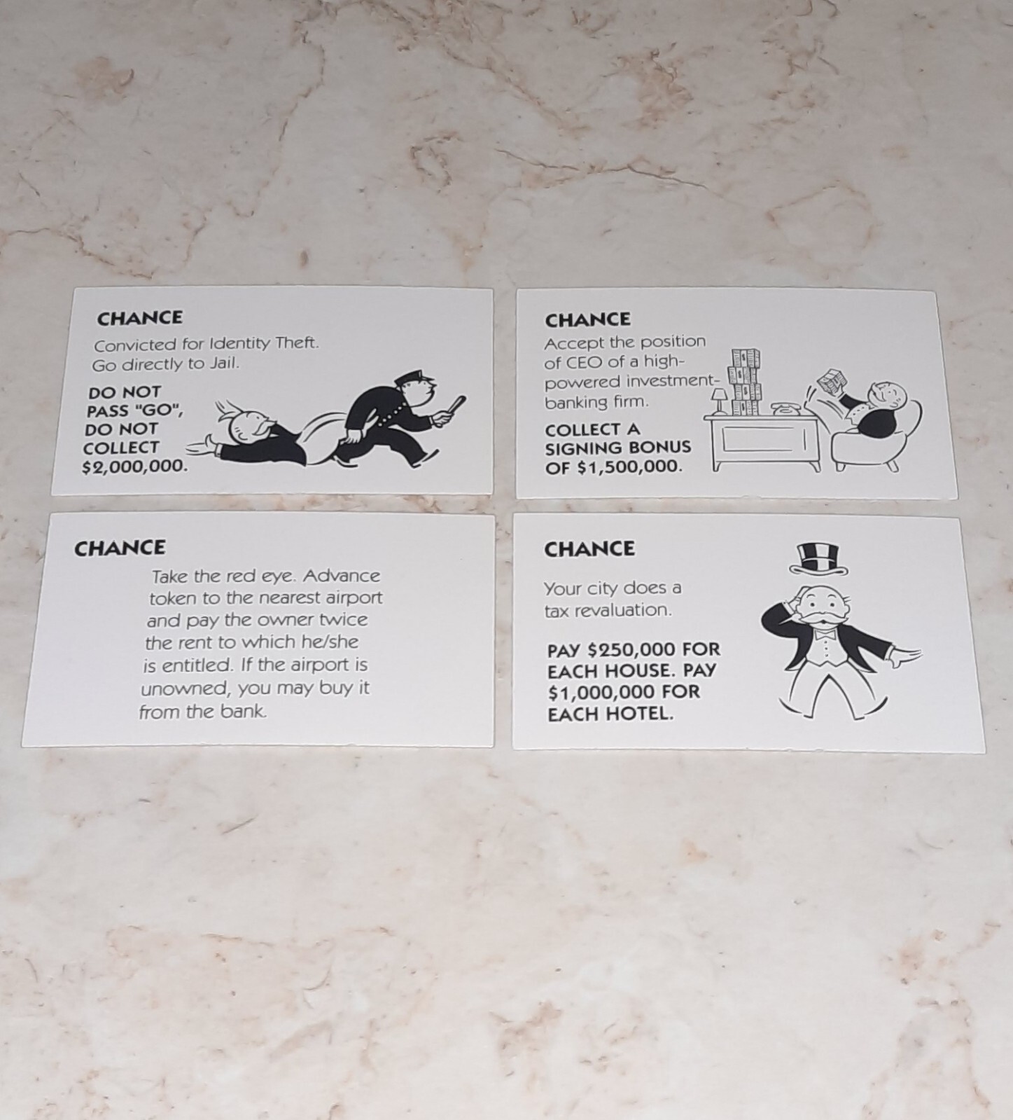 Here & Now Monopoly Board Game Replacement Piece Cards