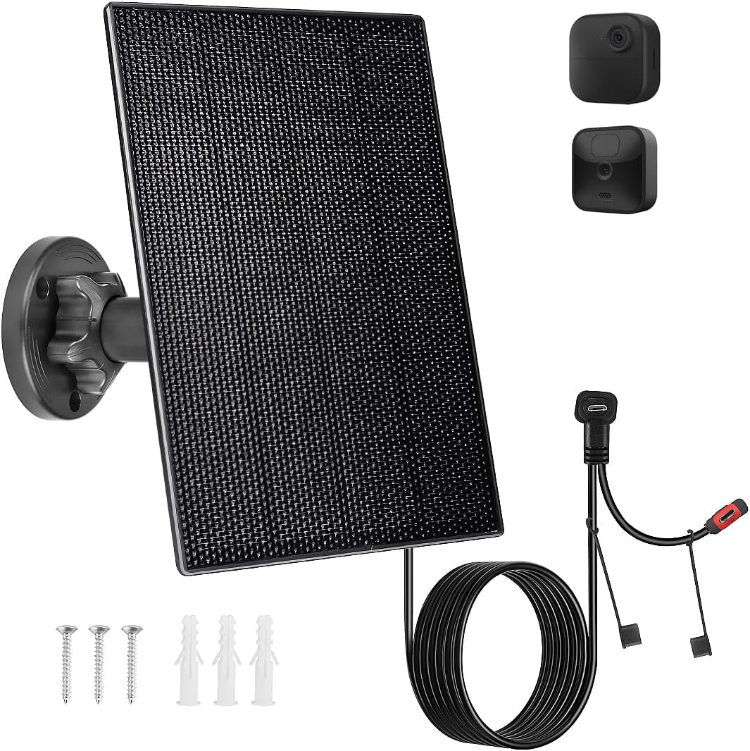 Solar Panel Charger for Blink Outdoor Camera, 3W Solar Panel Compatible with 260