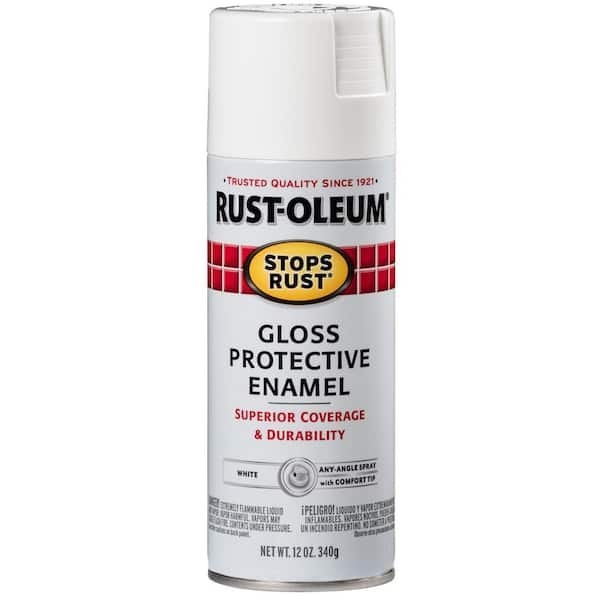 250702 Stops Rust Spray Paint, 12 Oz, Gloss Pure White