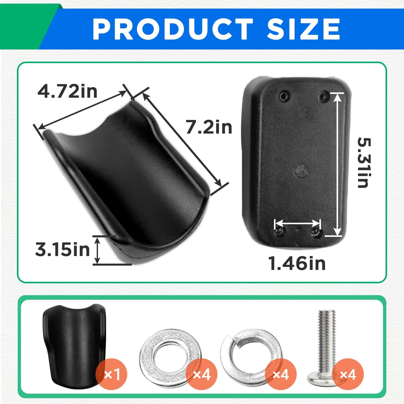 Rollator Armrest Pad, Universal Arm Rest Attachment, 1PCS, Black