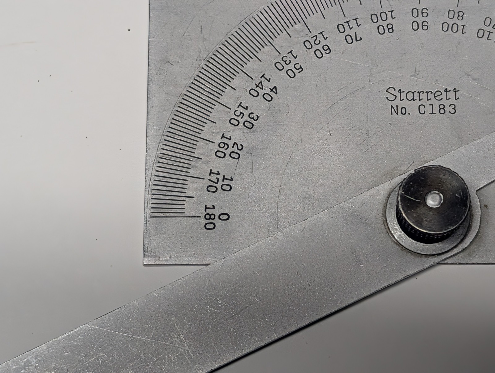 Starrett C183 Steel Protractor Rectangular Head USA