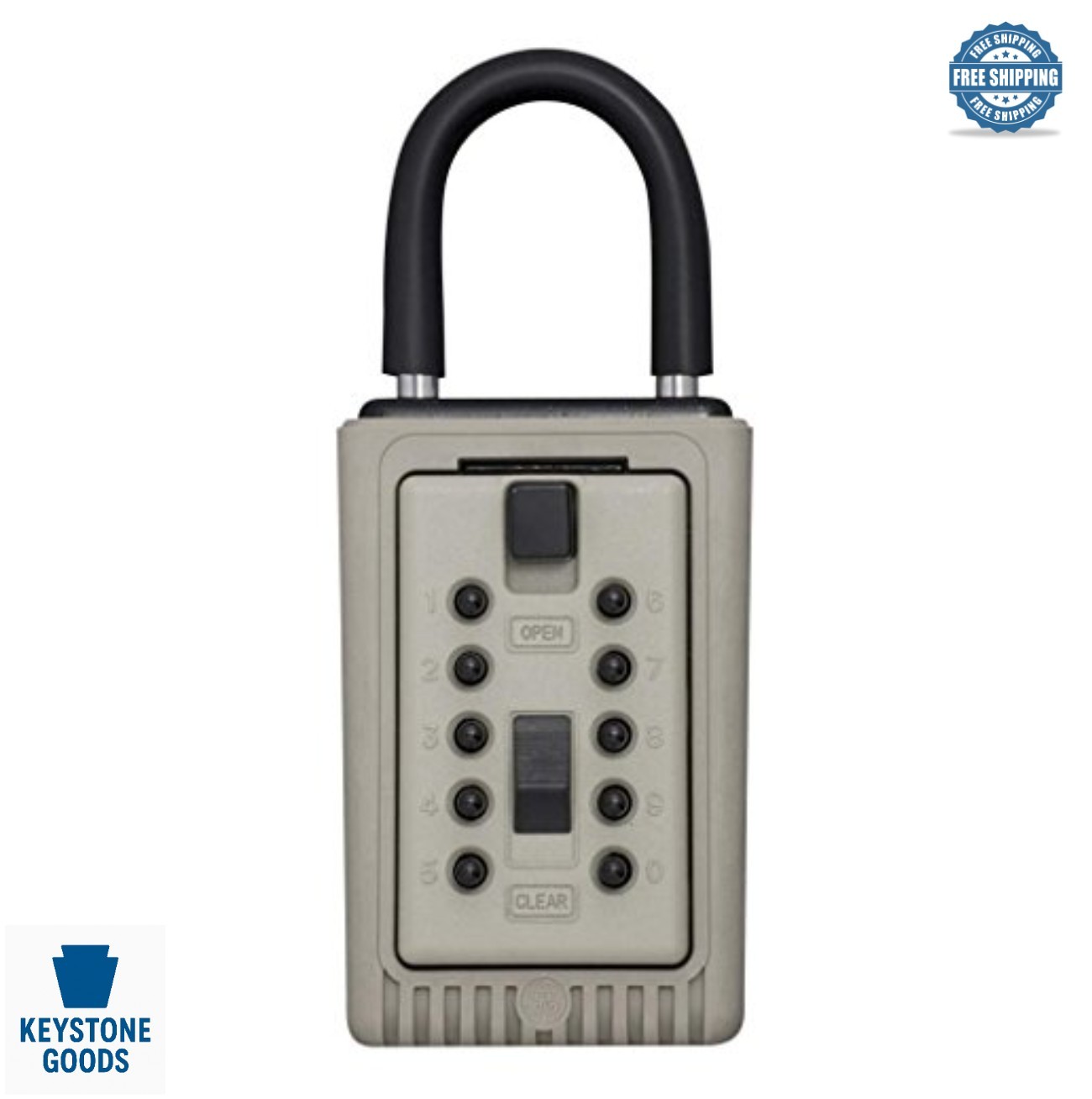 Push Button Key Safe Box 3 Key Capacity Portable Combination Lock for Realtor
