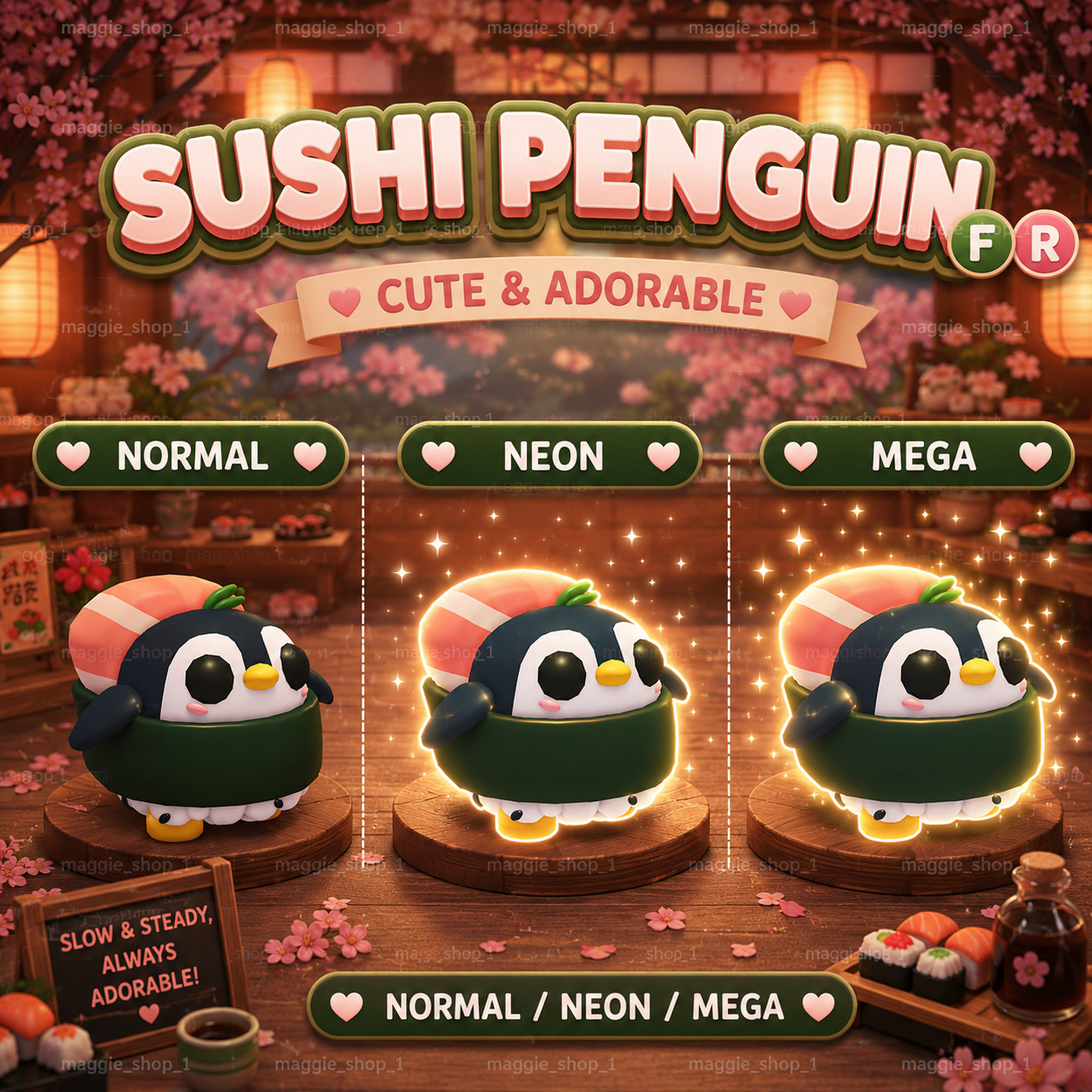 Sushi Penguin FR Normal/Neon /Mega ✨ Adopt From Me Today ✨ Top Picks